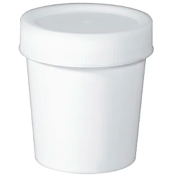 Coletor branco 80ml PP tampa branca 14mm com pá GRANEL