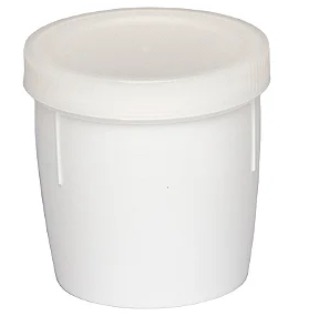 Coletor PP branco leitoso tampa branca com pá GRANEL 80ml