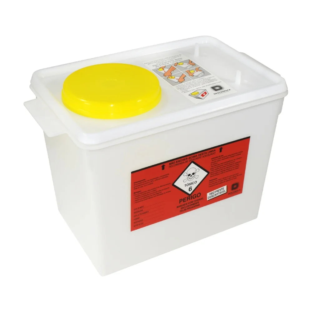 Coletor Rígido para Resíduos Quimioterápicos Descarpack 7L, e 13L.