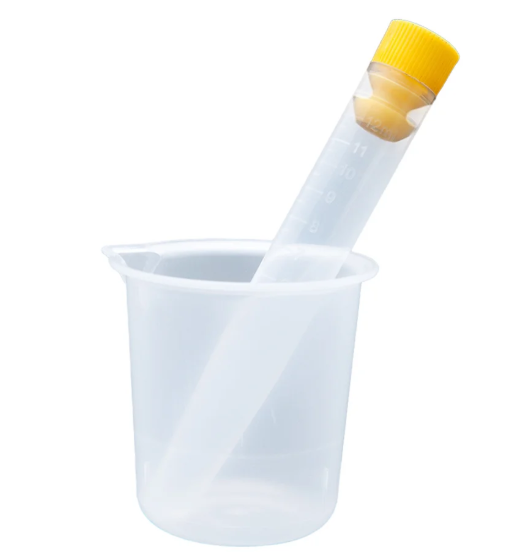 Kit Urina Estéril Tubo amarelo 12ml com Becker