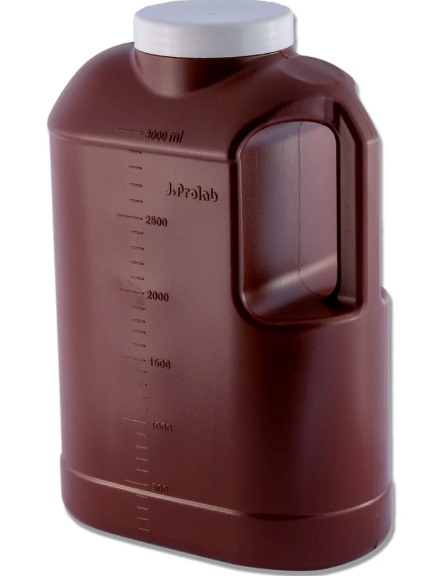 Coletor 24h âmbar em PE com selo 3000 ml