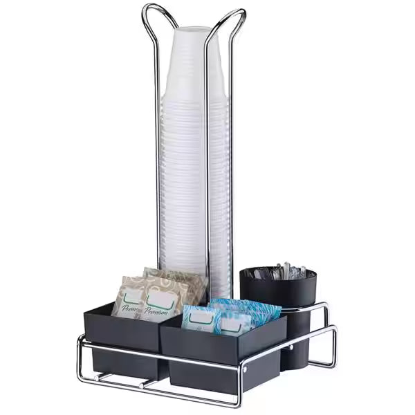 Dispenser para copos 50ml aramado com porta sachês