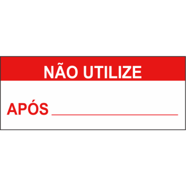 Etiqueta Controle de Qualidade - Legenda NÃO UTILIZE APÓS - 38x15mm