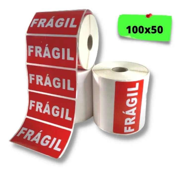 Etiquetas Adesiva Frágil 100x50 Cm 10x5