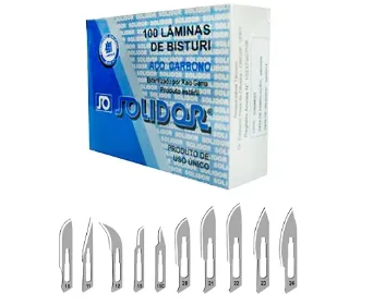 Lâminas de Bisturi Nº21 Aço Carbono C 100 Unidades