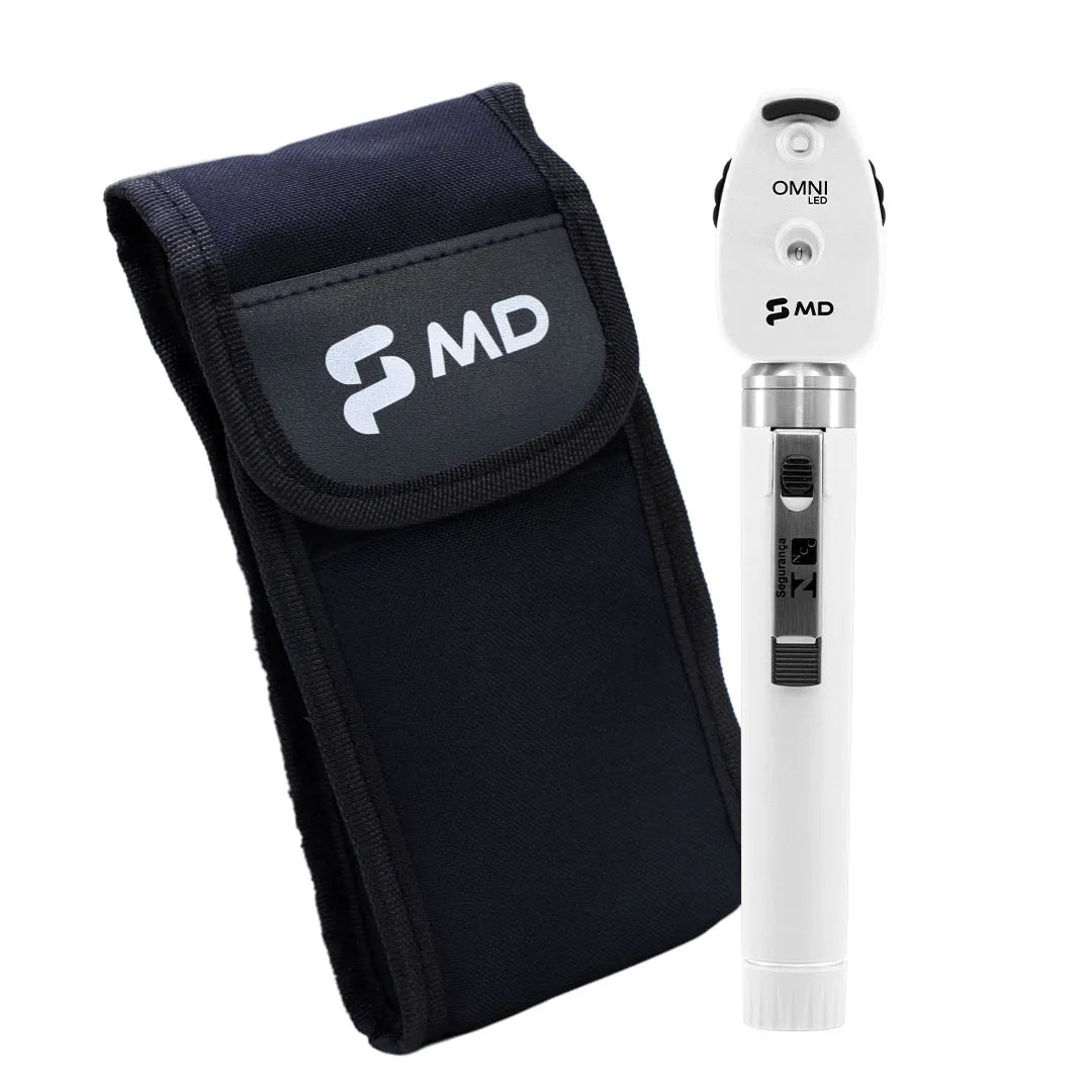 oftalmoscópio led omni branco com estojo macio md