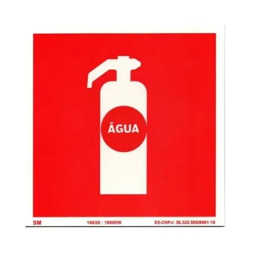 Placa Extintor AP Água Fotoluminescente Certificada 20x20cm