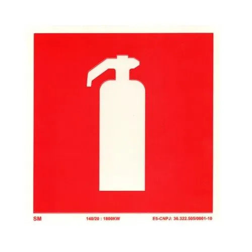 Placa Extintor Fotoluminescente Certificada 20x20cm