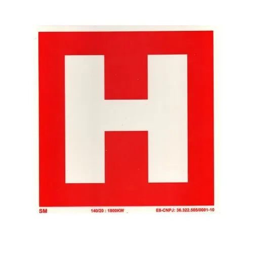 Placa Hidrante Fotoluminescente Certificada 20x20cm