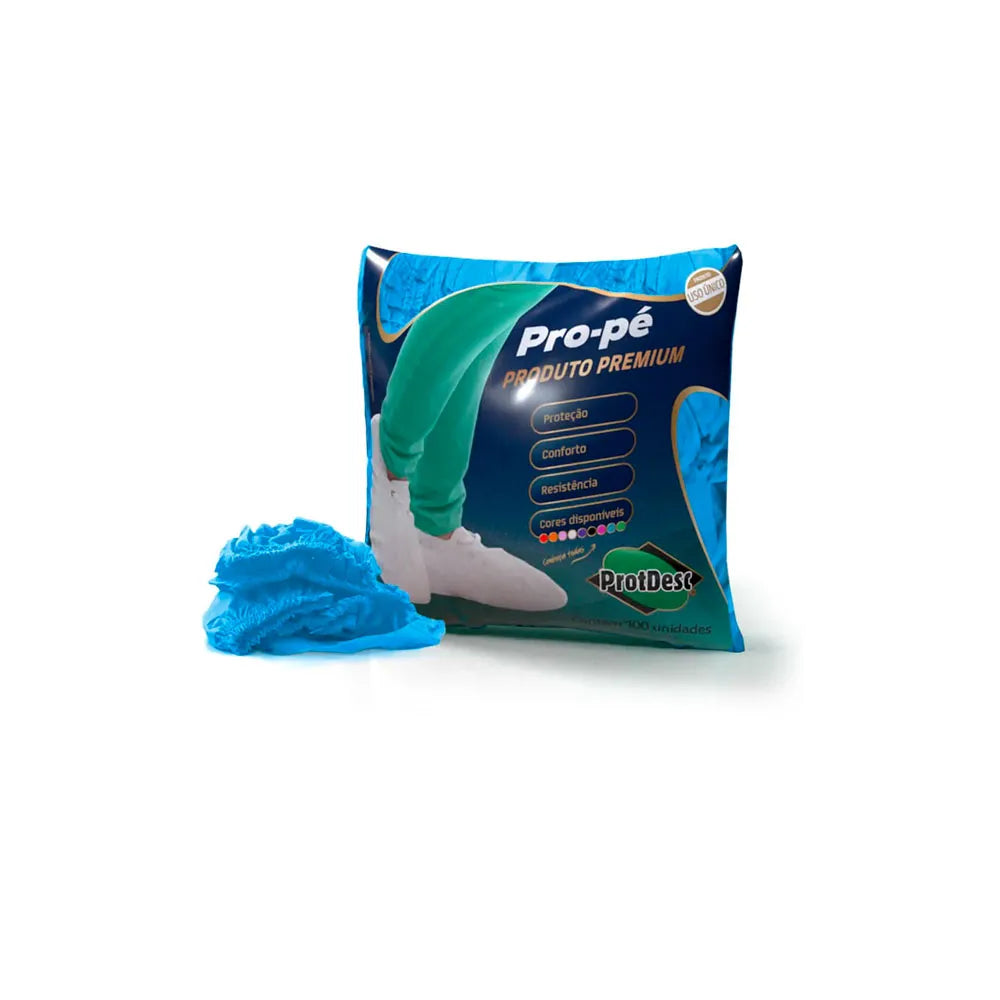 sapatilha propé descartável azul 20gm2 com 100un