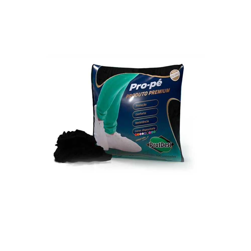 sapatilha propé descartável black 20gm2 com 100un