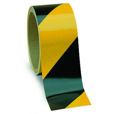 Fita Refletiva Zebrada Amarelo e Preto 5cm x 4,5m para Sinalização