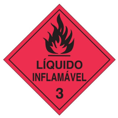 Placa de Sinalização Líquido Inflamável 3 - NBR 7500