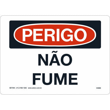 Placa de Sinalização de Perigo - Não Fume | Vinil 25 x 18cm