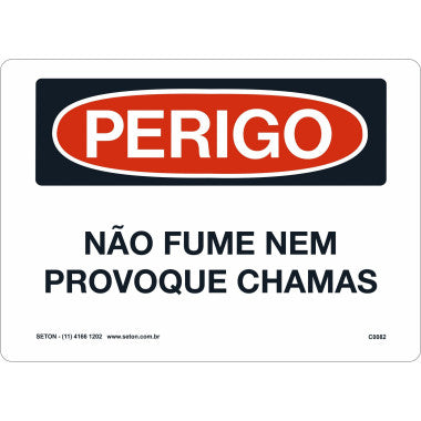Placa de Perigo - Proibido Fumar e Provocar Chamas