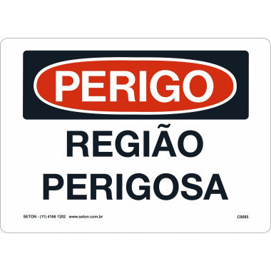 Placa de Sinalização de Perigo - Área de Risco