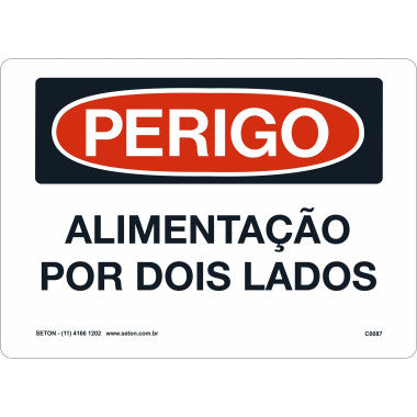 Placa de Sinalização de Perigo - Dupla Face