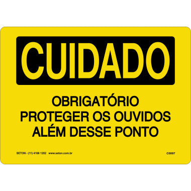 Placa de Sinalização: Proteja os Ouvidos Neste Local