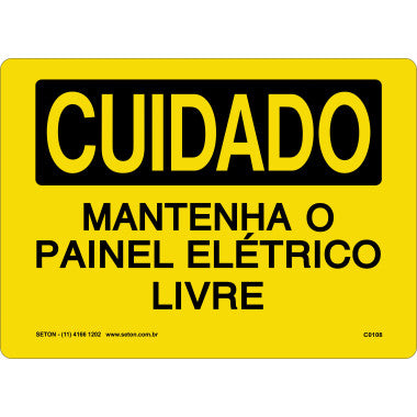 Placa de Sinalização: Mantenha o Painel Elétrico Livre