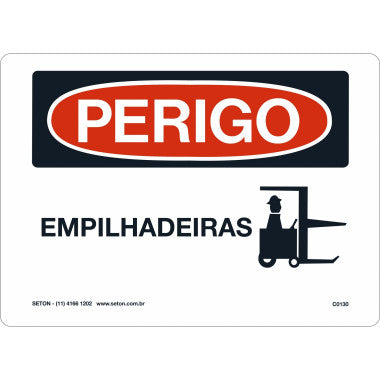 Placa de Perigo para Empilhadeiras - Sinalização de Risco