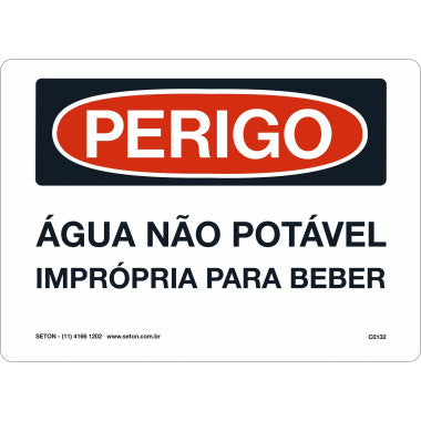 Placa de Sinalização - Água Não Potável