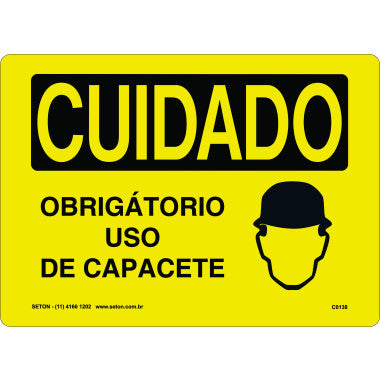 Placa de Sinalização: Uso Obrigatório de Capacete