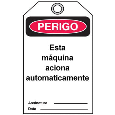 Cartão de Perigo - Acionamento Automático da Máquina