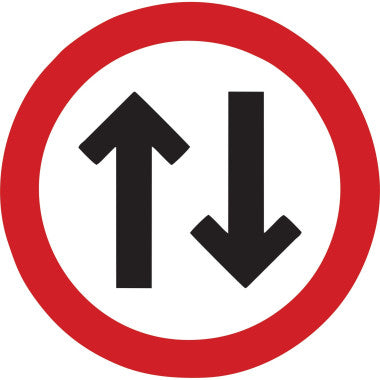 Placa de Sinalização Mão Dupla em Alumínio