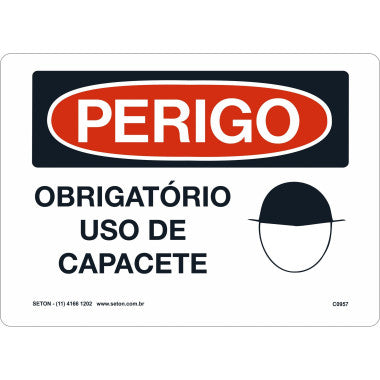 Placa de Sinalização - Uso Obrigatório de Capacete