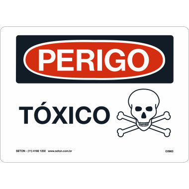 Placa de Sinalização de Perigo - Tóxico