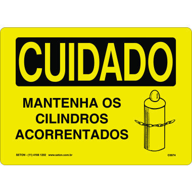 Placa de Cuidado: Mantenha os Cilindros Acorrentados