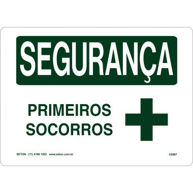 Placa de Segurança para Primeiros Socorros - Sinalização Eficiente