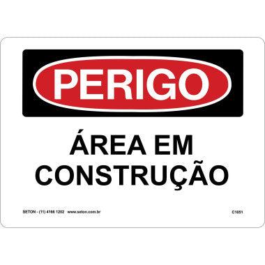 Placa de Sinalização de Perigo | Área em Construção