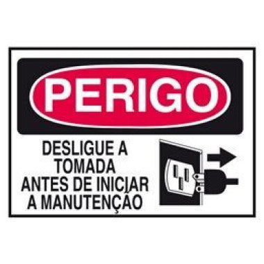 Placa de Perigo: Desligue a Tomada Antes da Manutenção