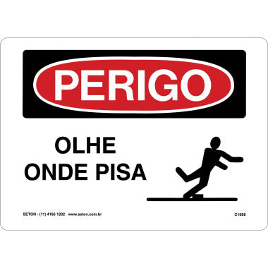 Placa de Sinalização - Olhe Onde Pisa