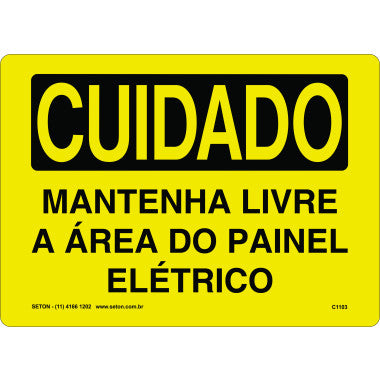 Placa de Sinalização: Mantenha Livre a Área do Painel Elétrico