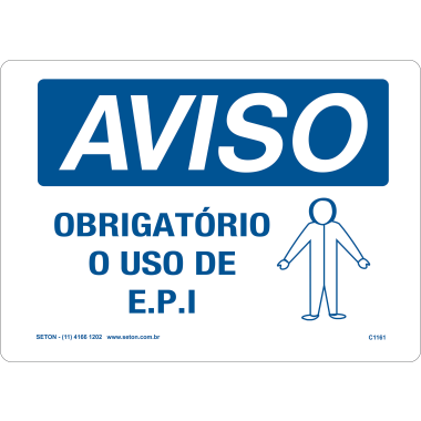 Placa de Aviso: Uso Obrigatório de EPI