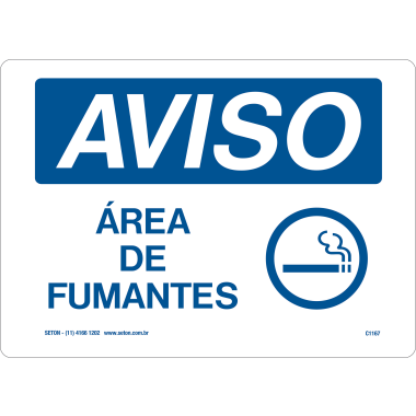 Placa de Aviso para Área de Fumantes - Sinalização Segura