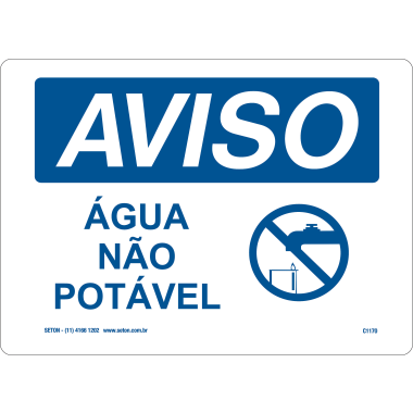 Placa de Aviso: Água Não Potável