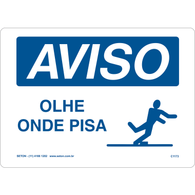 Placa de Aviso: Olhe Onde Pisa - Sinalização de Segurança