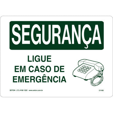Placa de Segurança - Procedimentos de Emergência