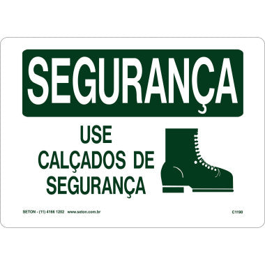 Placa de Segurança - Calçados de Segurança para Ambientes de Trabalho