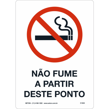 Placa de Sinalização Não Fume - Segurança no Trabalho