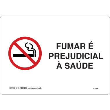 Placa de Sinalização: Fumar é Prejudicial à Saúde