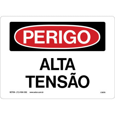 Placa de Perigo Alta Tensão - Sinalização de Risco