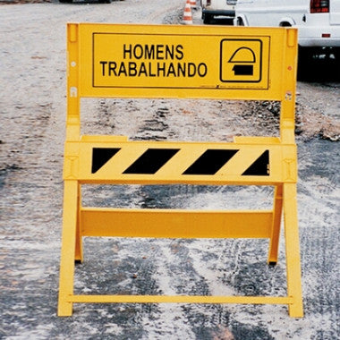 Cavalete de Sinalização - Cuidado Homens Trabalhando