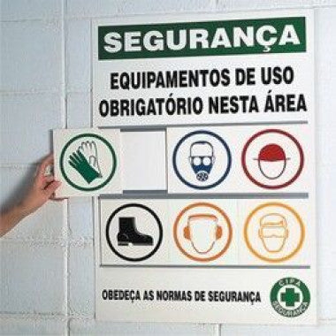 Mini Placas de Sinalização para EPIs - NR18