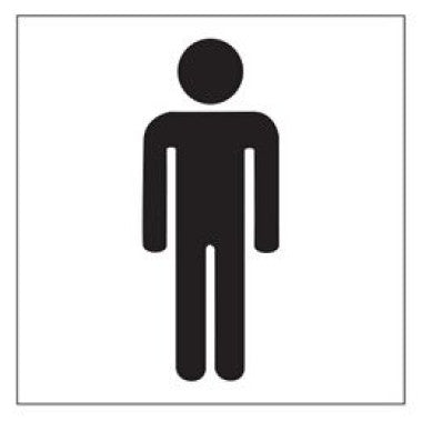 Placa de Sinalização Masculina - Pictograma Preto