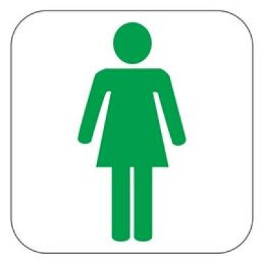 Placa de Sinalização Feminina Verde para Banheiro