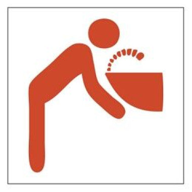 Placa de Sinalização Bebedouro Vermelha